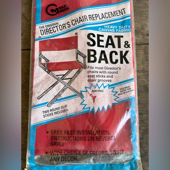 Gold Medal Original Director Chair Replacement Seat & Back Heavy Duty Canvas RED - Picture 4 of 4